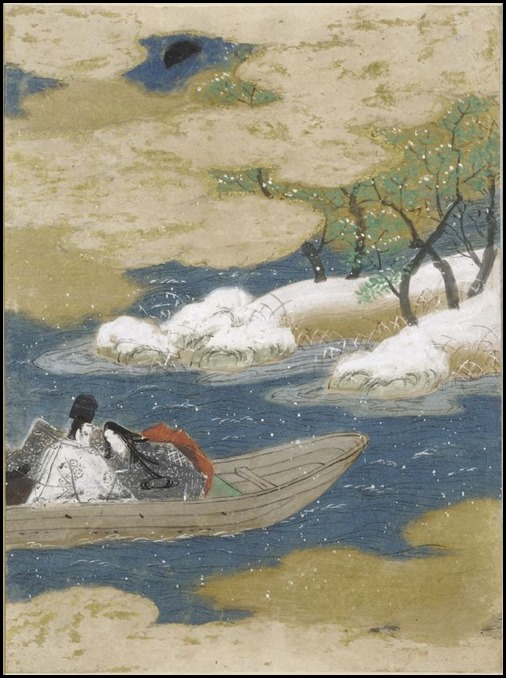 Tosa Mitsunobu - A Drifting Boat (Ukifune), Illustration to Chapter 51 of the Tale of Genji (Genji monogatari), 1509-1510
