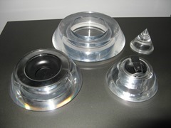 Stacking acrylic ashtray and lighter