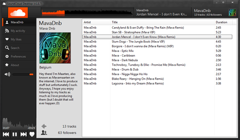 SoundCloud Desktop Player