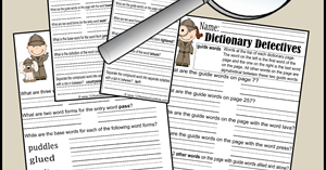 Dictionary Detective Worksheets for Kids