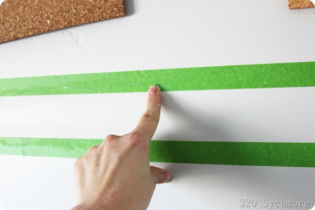 for perfect stripes, seal tape with mod podge
