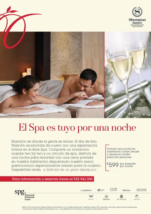 SHERATON En San Valentin el Spa es tuyo por una noche SHERATON En San Valentin el Spa es tuyo por una noche