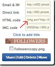 Photobucket HTML code