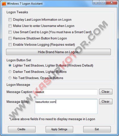 Mengganti Tampilan Logon Screen Windows 7 - Windows 7 Logon Assistant