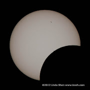 Partial solar eclipse viewed from Mt. Hamilton east of San Jose, California.