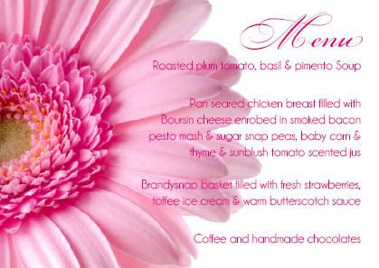 Pale Pink Gerbera 6 Menu
