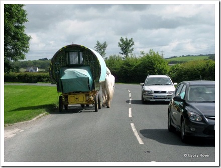 Gypsy traveller on his way to Appleby Horse Fair.