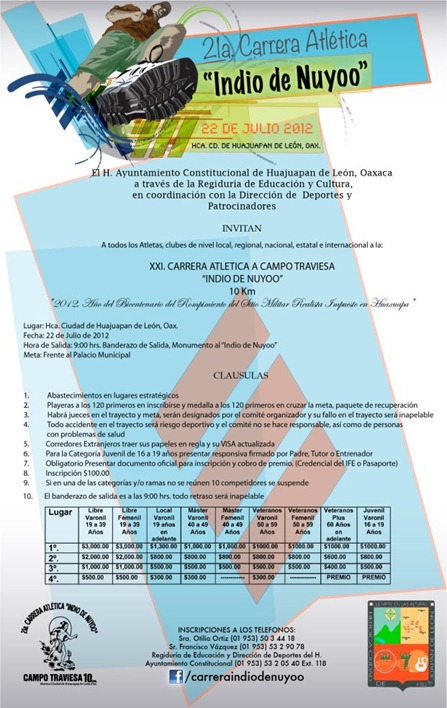 CONVOCATORIA A CARRERA INDIO DE NUYOO