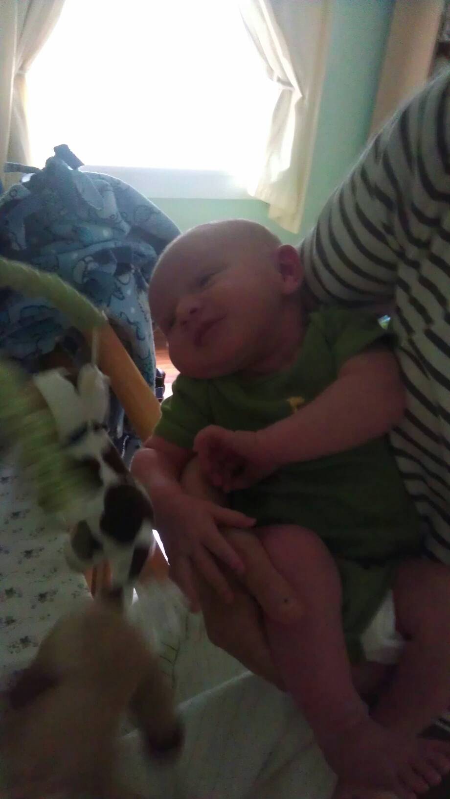 Charlie smiling at mobile