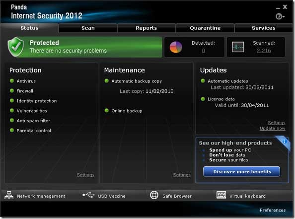 Panda Internet Security 2012 free license