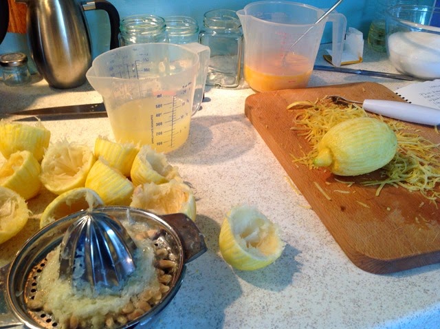 lemon curd making