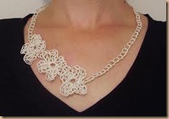 crochet necklace white