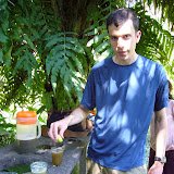 Refreshing sugarcane with lime.