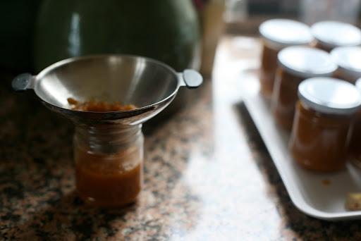 Jarring the butter.