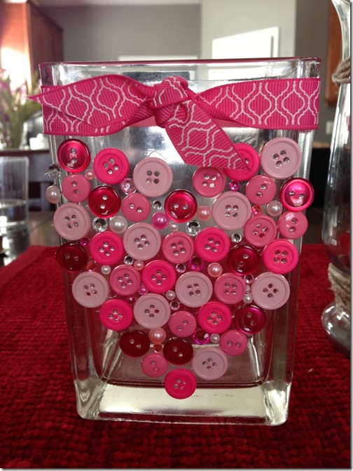 Button Heart Valentine's Day Vase