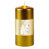 15cm Pillar Candle - Gold