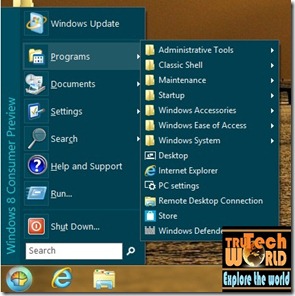 Windows 8 Start Menu Sample