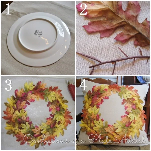 CONFESSIONS OF A PLATE ADDICT Pottery Barn Inspired Fall Wreath Pillow tutorial