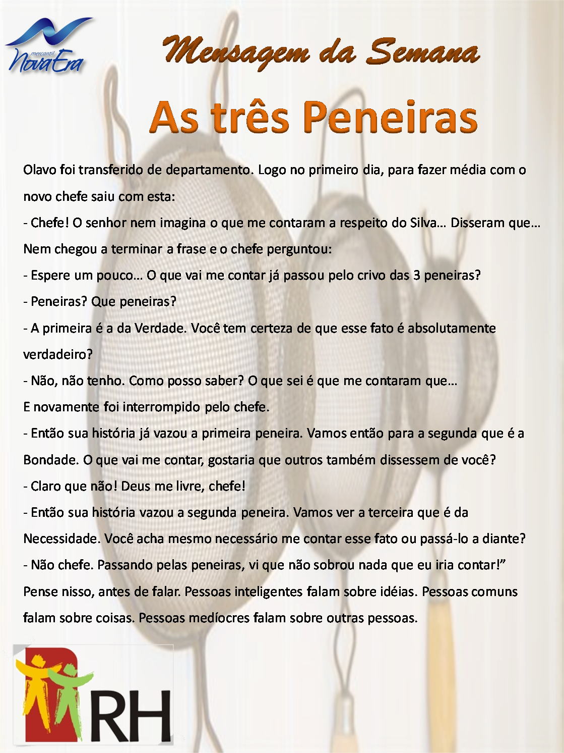 As Três Peneiras Interpretação - REVOEDUCA