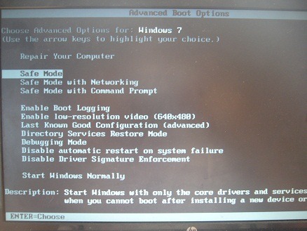 how to enter safe mode from bios