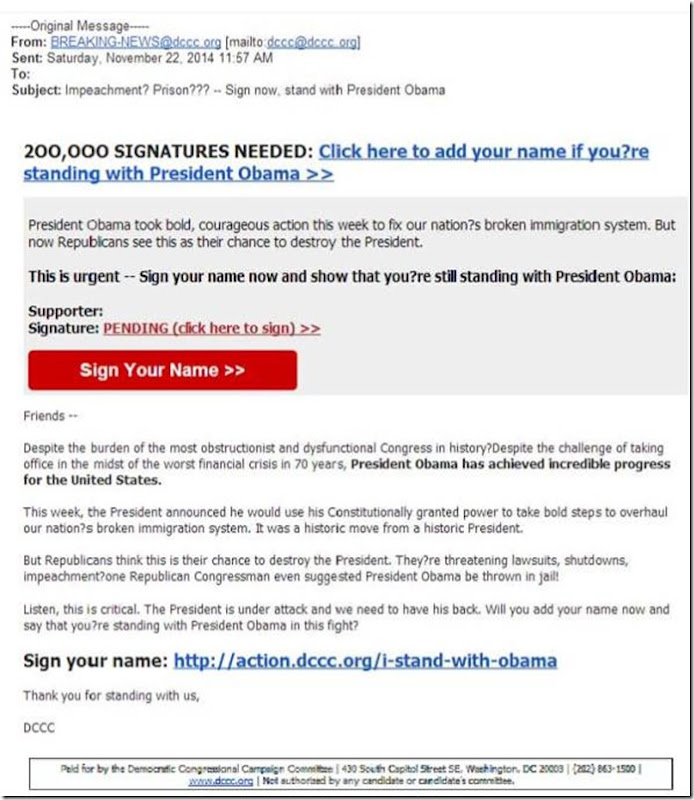 Democratic Congressional Campaign Committee Screenshot Photo - BHO Jail