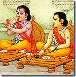 [Rama and Lakshmana eating]