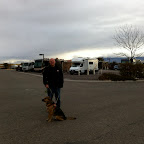 Darren & Rainah talking a walk at Hacienda RV Resort
