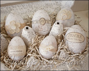 Egg Carton with Shabby Chic Easter Eggs Easter Egg Carton with Shabby Chic Easter Eggs by Vintage with Laces