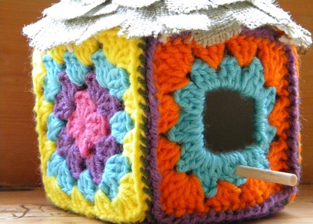inspiration for home and life}: Sew and Tell: granny square birdhouse