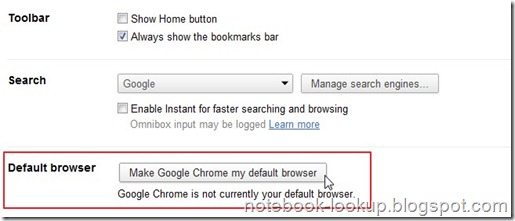 วิธีการตั้งค่าให้ Google Chrome  เป็น Browser ตัวหลักของเครื่อง