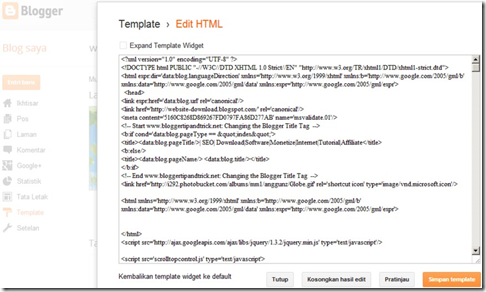 Dokumen HTML template blog Blogger website design
