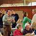 Talking with the performers.