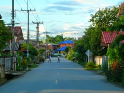 Town main street in the Nan Province