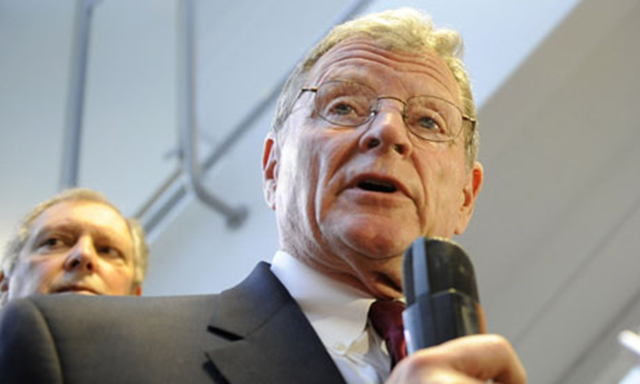 Oklahoma senator Jim Inhofe, a prominent climate sceptic, told the Senate's environment and public works committee: 'The global warming movement has collapsed', 1 August 2012. Axel Schmidt / AFP / Getty