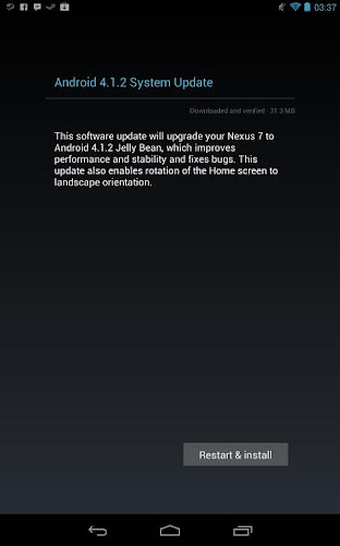 Android 4.1.2 su Nexus 7
