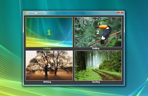 nSpaces multiple desktop screen