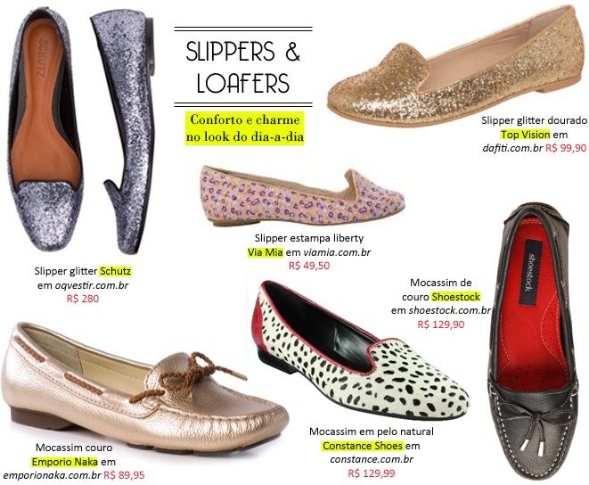 Loafer e Slipper: Novo sapato Mocassim. 6 sugestões  de compras.
