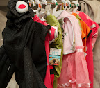 I hung those costumes on a clothing rack until we feel ready to try them on.