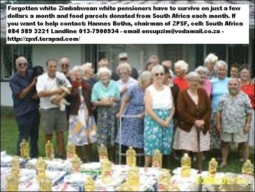 Zimbabwe poor-white pensioners have to survive on $3 and food parcels a month