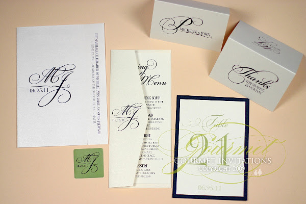 green and blue wedding, green and navy wedding stationery, monogram wedding stationery, monogram wedding accessories, photo booth envelopes, wedding thank you cards, custom cookie labels, green and blue favor labels, monogram table numbers, wedding programs, wedding ceremony listing, order of service, seating chart, wedding seating plan
