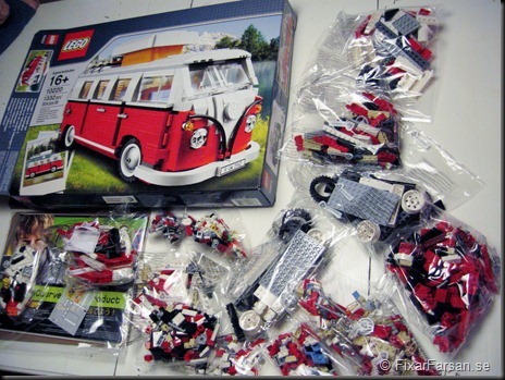 Innehåll Lego byggsats 10220 1332 bitar Volkswagen T1 1962