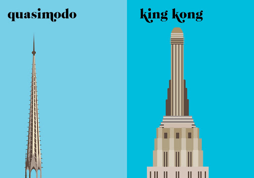 Quasimodo de Notre Dame vs. King Kong of the Empire State Building
