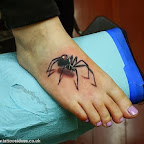 Spider tattoo in foot - Foot Tattoos Designs