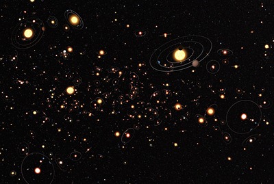 ilustração da população de planetas
