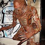 scary alien in downtown fukuoka in Fukuoka, , Japan