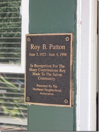 IMG_3547 Roy B. Patton Plaque at the Little Gem Grocery at A.C. Gilbert's Discovery Village in Salem, Oregon on September 10, 2006