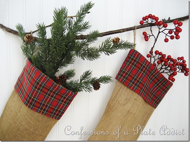 CONFESSIONS OF A PLATE ADDICT Burlap and Plaid Stockings