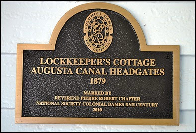 01g - Savannah Rapids Park - Lock Keepers Cottage Sign