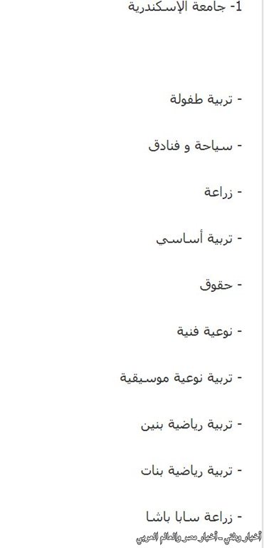 الأماكن والكليات المتبقية في المرحلة الثالثة من تنسيق الجامعات والمعاهد لعام 2013