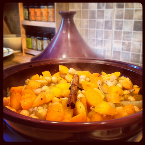 Day #225 - carrot, chickpea and apricot tagine